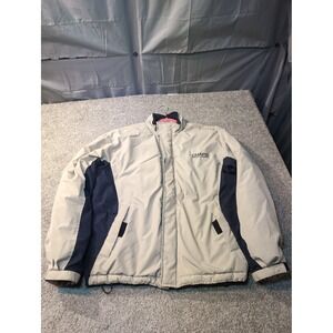 Chaps Ralph Lauren Mens Jacket Beige Navy Full Zip Outdoor Casual Size L
